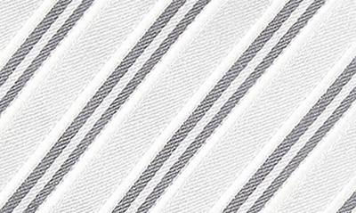 Shop Zegna Ties Evening Regimental Silk & Cotton Tie In Silver