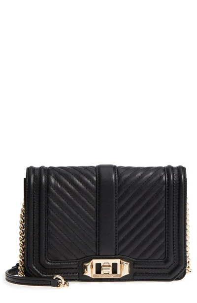 Shop Rebecca Minkoff Small Love Leather Crossbody Bag In Black