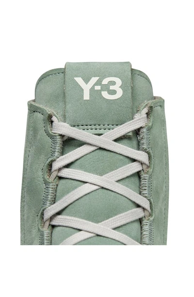 Shop Y-3 Gender Inclusive Nizza High Top Sneaker In Silver Green/ Green/ White