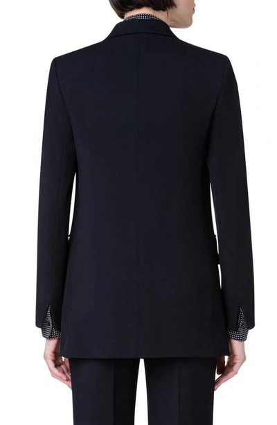 Akris Punto Wool Tricotine Tailored Top Jacket In 009 Black