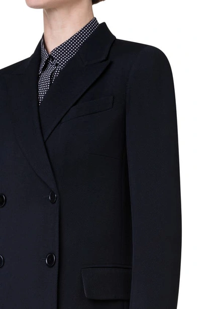 Akris Punto Wool Tricotine Tailored Top Jacket In 009 Black
