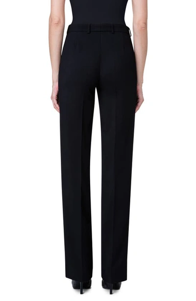 Akris Punto Mikko Straight-leg Wool Pants In 009 Black