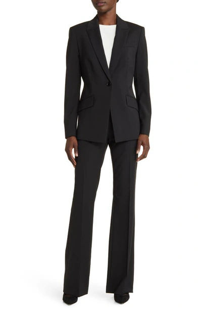 Hugo Boss Boss Tuleah Wool Flare Pants In Black