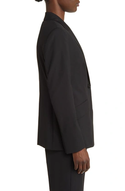 Shop Hugo Boss Boss Jabinalah One-button Virgin Wool Blazer In Black