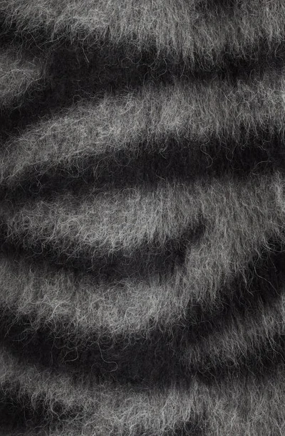 Shop Monse Zebra Merino Wool Cardigan In Charcoal/ Black