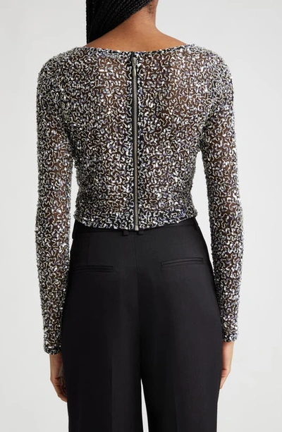 Shop Retroféte Torrey Sequin Top In Black/ Silver