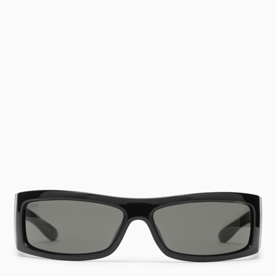 Shop Gucci Black Rectangular Sunglasses Men