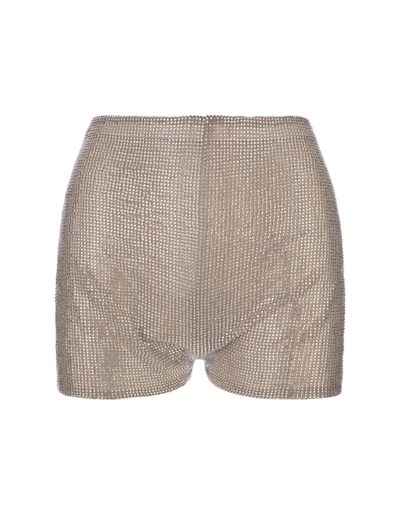 Shop Giuseppe Di Morabito Silver Shorts With Crystals In Argento