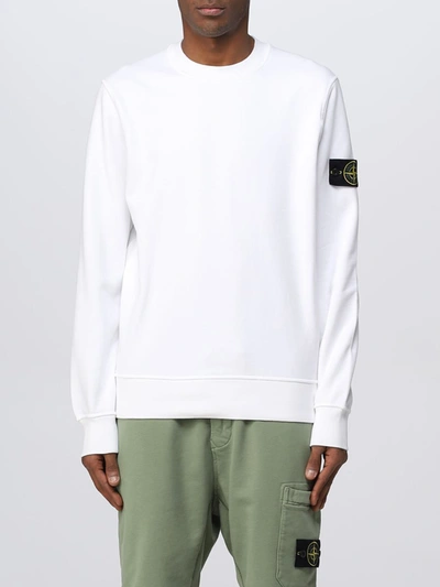 Shop Stone Island Man Sweatshirt In Bianco