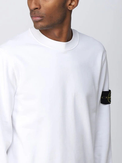 Shop Stone Island Man Sweatshirt In Bianco