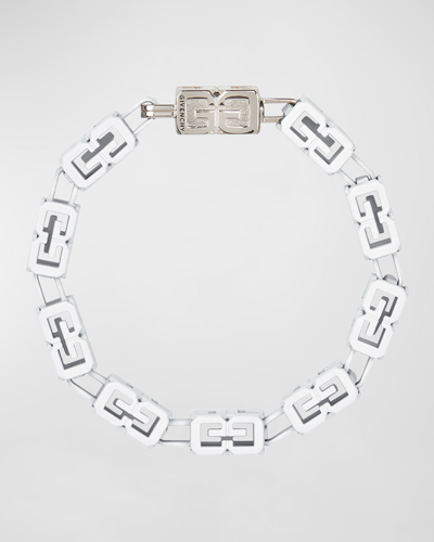 Shop Givenchy Men's G Cube Glow-in-the-dark Bracelet In White