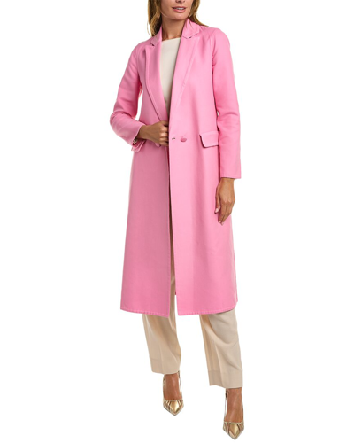 Shop Oscar De La Renta Twill Coat In Pink