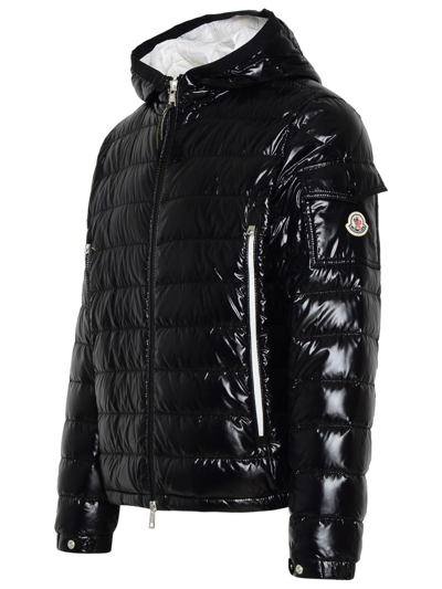 Shop Moncler Black Nylon Galion Puffer Jacket