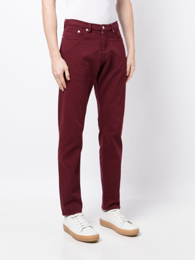 Shop Ps By Paul Smith Mid-rise Slim-cut Jeans In Red