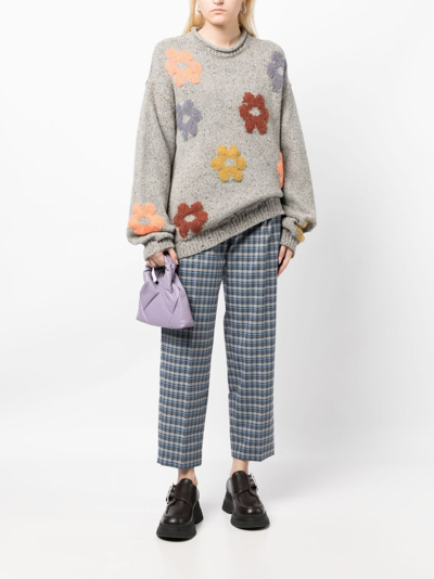 Shop Ps By Paul Smith Check-pattern Cropped Trousers In Blau