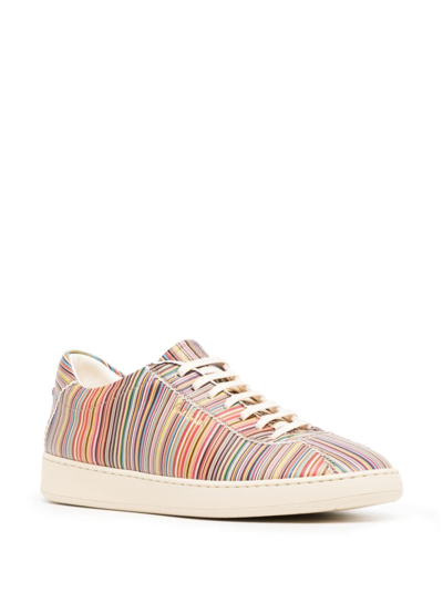 Shop Paul Smith Striped Low-top Sneakers In Mehrfarbig