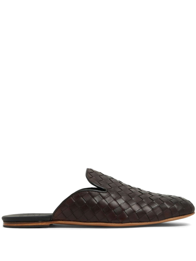 Shop Barrett Interwoven Leather Loafers In Brown