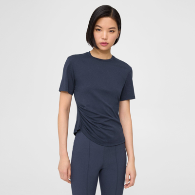 Shop Theory Draped Tee In Organic Cotton In Nocturne Navy