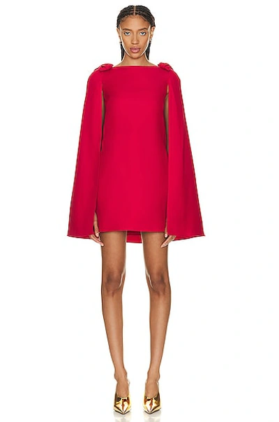 Shop Valentino Flare Sleeve Dress In Rosso