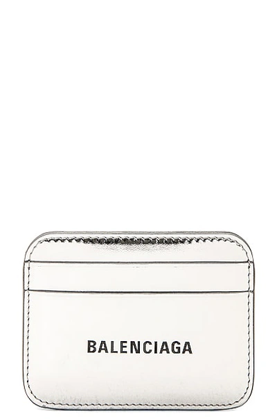 Shop Balenciaga Cash Card Holder In Silver & Black