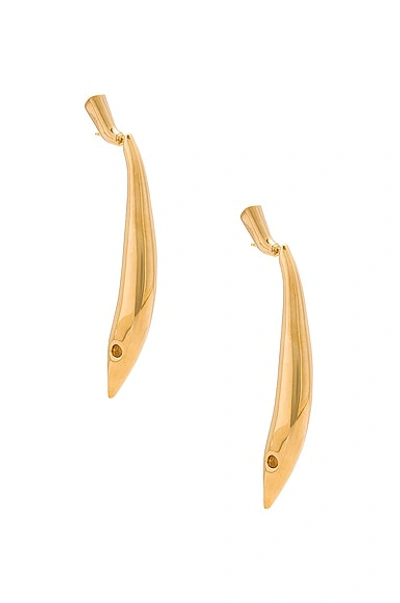 Shop Bottega Veneta Long Earrings In Yellow Gold