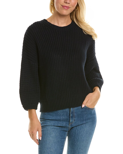 Shop Autumn Cashmere Cotton By  Blouson Sleeve Sweater In Black