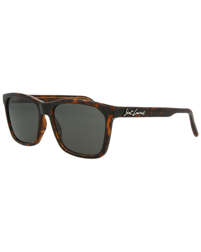 Shop Saint Laurent Men's Sl318 56mm Sunglasses In Brown