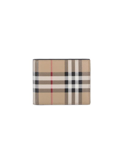 Shop Burberry Tartan Wallet In Beige