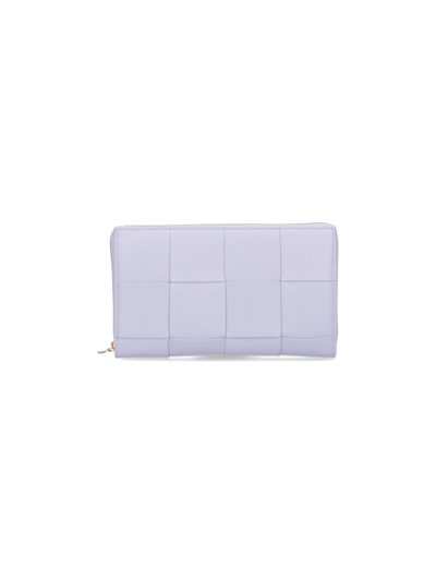 Shop Bottega Veneta "cassette" Zip Wallet In Purple