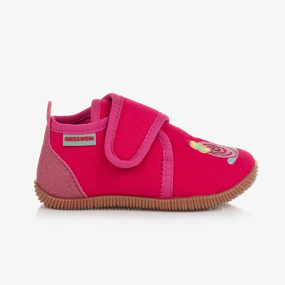 Shop Giesswein Girls Fuchsia Pink Cotton Slippers