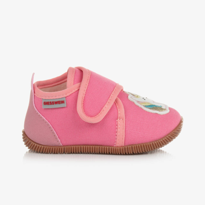 Shop Giesswein Girls Pale Pink Cotton Slippers