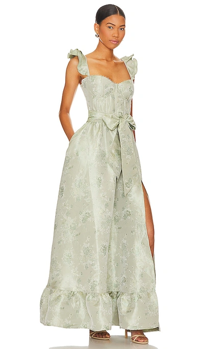 Shop V. Chapman Veronica Gown In Sage
