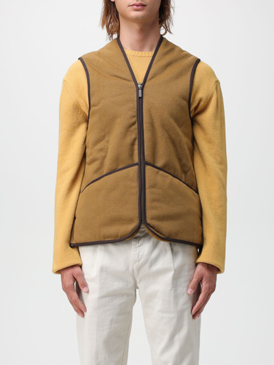 Barbour Sleeveless Tailored Jacket With Textured Fabric And Contrasting Trim In Brown