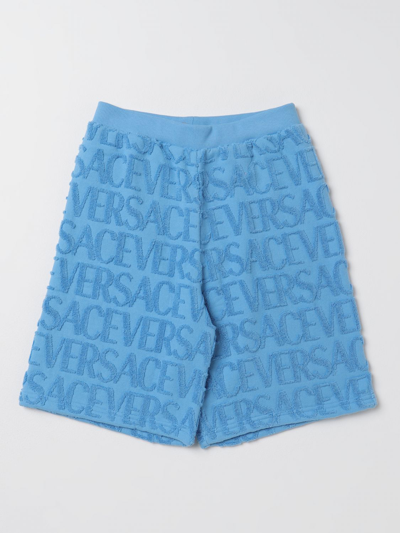 Shop Young Versace Shorts  Kids Color Blue