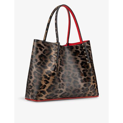 Shop Christian Louboutin Women's Brown Cabarock Small Leather Tote Bag
