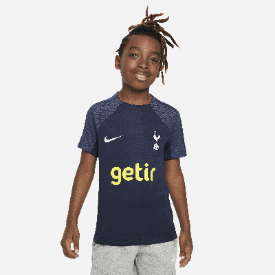Shop Nike Tottenham Hotspur Strike Big Kids'  Dri-fit Knit Soccer Top In Blue