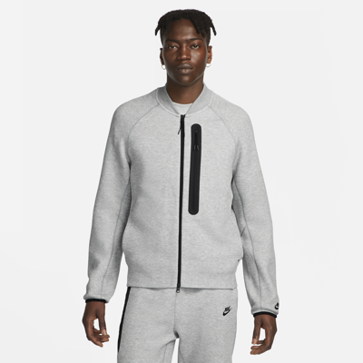 Shop Nike Men's  Sportswear Tech Fleece Bomber Jacket In Grey