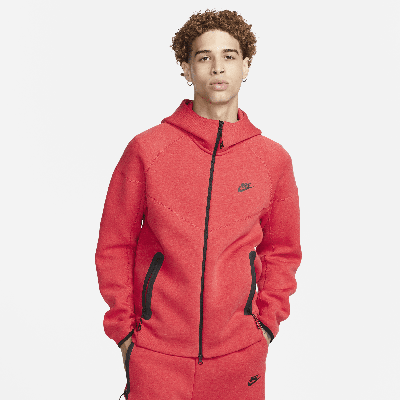 Shop Nike Men's  Sportswear Tech Fleece Windrunner Full-zip Hoodie In Red