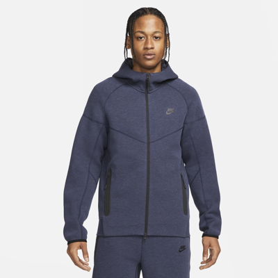 Shop Nike Men's  Sportswear Tech Fleece Windrunner Full-zip Hoodie In Blue