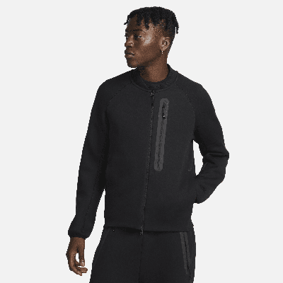 Shop Nike Men's  Sportswear Tech Fleece Bomber Jacket In Black