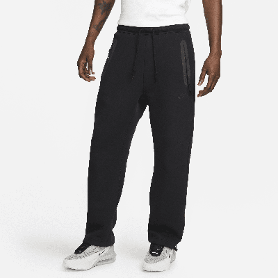 Shop Nike Men's  Sportswear Tech Fleece Open-hem Sweatpants In Black