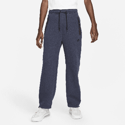 Shop Nike Men's  Sportswear Tech Fleece Open-hem Sweatpants In Blue