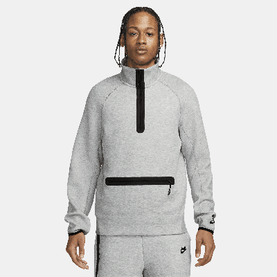 Shop Nike Men's  Sportswear Tech Fleece 1/2-zip Sweatshirt In Grey