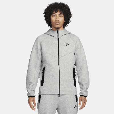 Shop Nike Men's  Sportswear Tech Fleece Windrunner Full-zip Hoodie In Grey
