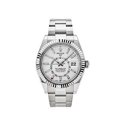 Pre-owned Rolex Sky-dweller 326934 Stainless Steel White Dial Men's Watch