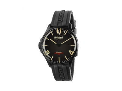 Pre-owned U-boat Capsoil Darkmoon 44 Ipb Quartz Watch, Black, 44 Mm, Rubber, 8464/a