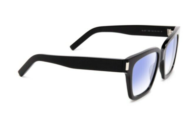 Pre-owned Saint Laurent Sl507 009 Black Transparent Rectangular Unisex Sunglasses