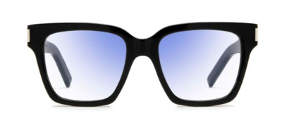 Pre-owned Saint Laurent Sl507 009 Black Transparent Rectangular Unisex Sunglasses