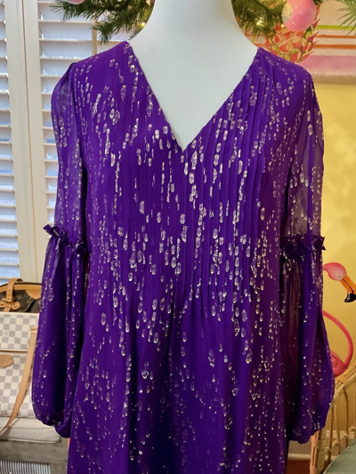 Pre-owned Lilly Pulitzer Cleme Silk Dress Purple Berry Chiffon $268 Size 0,4,6,8,12 ? In Red