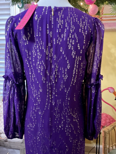 Pre-owned Lilly Pulitzer Cleme Silk Dress Purple Berry Chiffon $268 Size 0,4,6,8,12 ? In Red